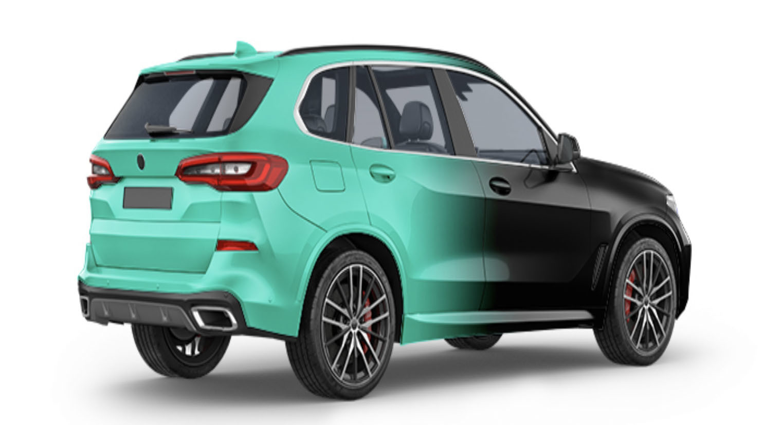GMT Printable Vinyl Gredient in Tiffany green and black Digital Wrap Vinyl Car Wrapping Film  Substitute to MPI 1105