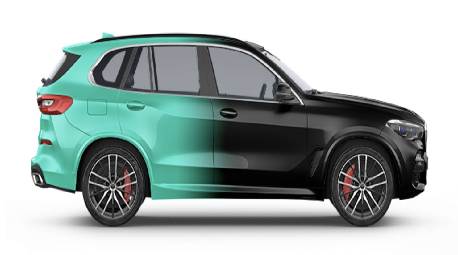 GMT Printable Vinyl Gredient in Tiffany green and black Digital Wrap Vinyl Car Wrapping Film  Substitute to MPI 1105